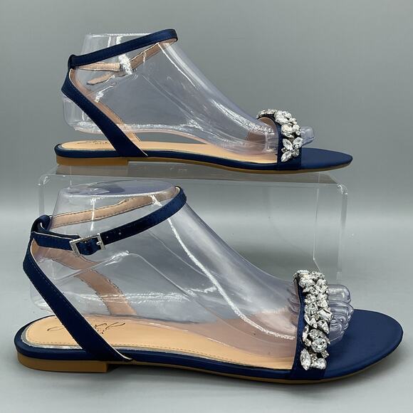 Jewel Badgley Mischka Shoes - NEW Jewel Badgley Mischka Women’s O’Hara Ankle Strap Sandals Navy Size 8.5